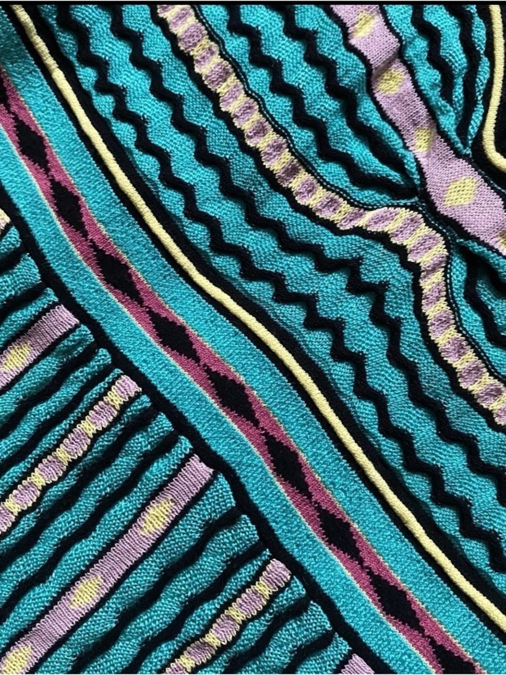 Missoni Sleeveless Teal & Black Patterned Midi Dress - Picture 5 of 11